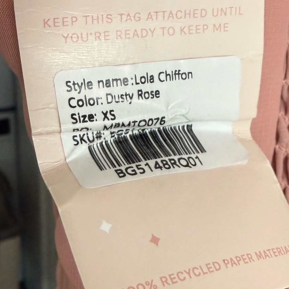 NWT Birdie Grey Lola Dress in Chiffon Dusty Rose - Picture 4 of 7